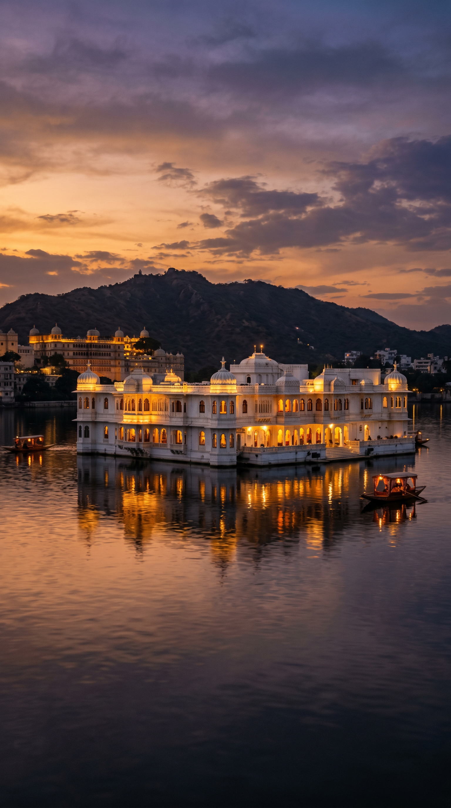 A marble lake palace in Udaipur